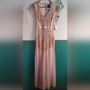 Adrianna Papell Love Story Blush Pink Beaded Dress 2